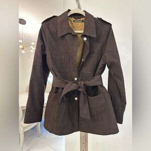 Prague Brown Belted Safari Jacket